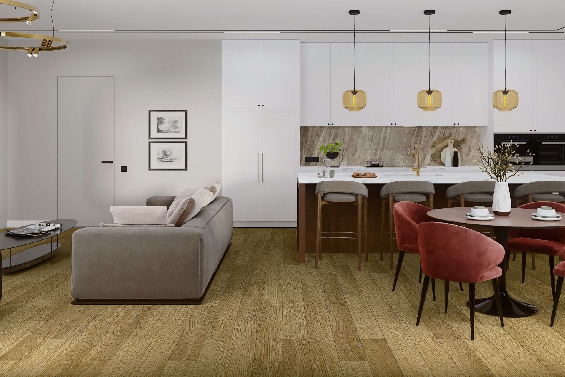 SPC ламинат «Damy Floor» Дуб Золотой (1220*180*4 мм) — купить в Екатеринбурге