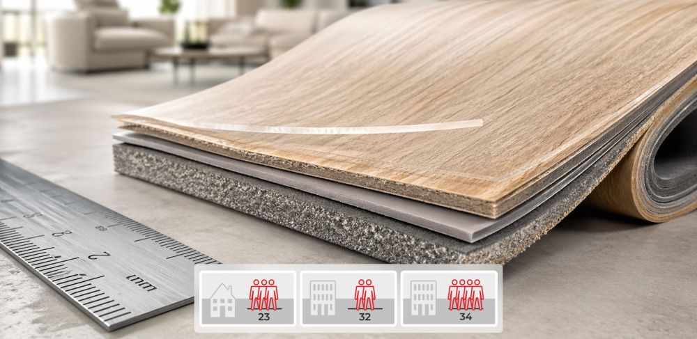 Класс линолеума: гид по цифрам на этикетке