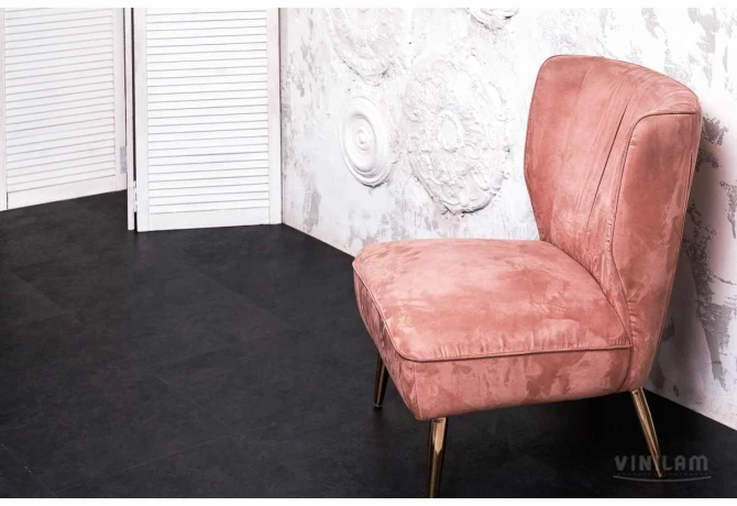 Кварц-винил Сланцевый Чёрный (950*480*2,5 мм) — купить в Екатеринбурге