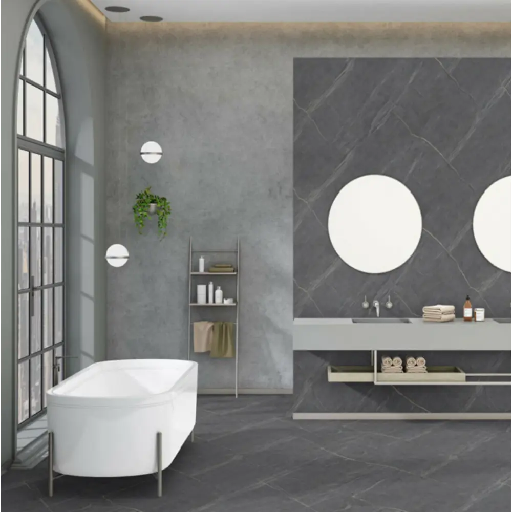 Керамогранит "Sonex" Divine graffite карвинг 60x120см цвет графит с прожилками — купить в Екатеринбурге